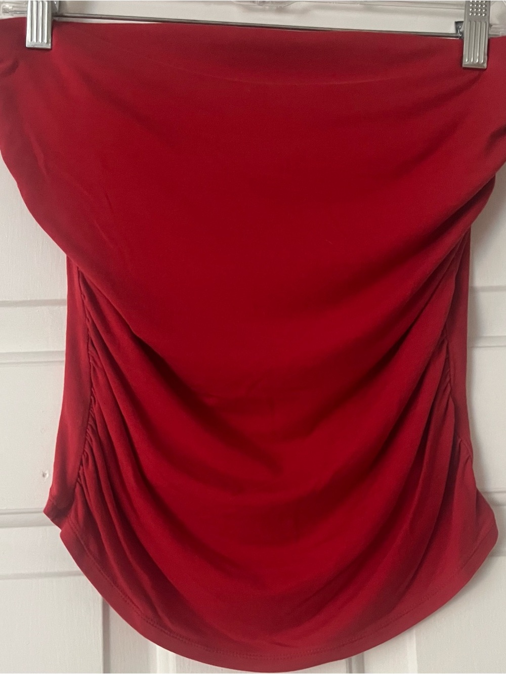 Laundry By Shelli Segal Red Strapless Ruched Camisole Top